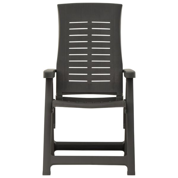 vidaXL Градински регулируеми столове, 2 бр, пластмаса, антрацит