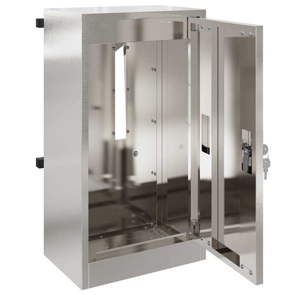 vidaXL Пощенска кутия Черно 30 x 23 x 55 см Неръждаема стомана