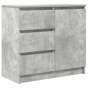 vidaXL Бюфет с чекмеджета, бетонно сив, 71x35x65 см, инженерно дърво