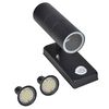 vidaXL LED стенна лампа, инокс, цилиндрична форма, черна, със сензор