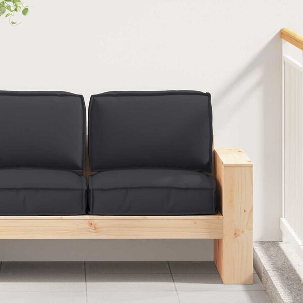 vidaXL Комплект възглавници за палет 2 pcs Черно Оксфордска тъкан