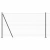 vidaXL Стълб за ограда. Сив 50 x 1,4 м (36 мм мрежа) Стомана и PVC