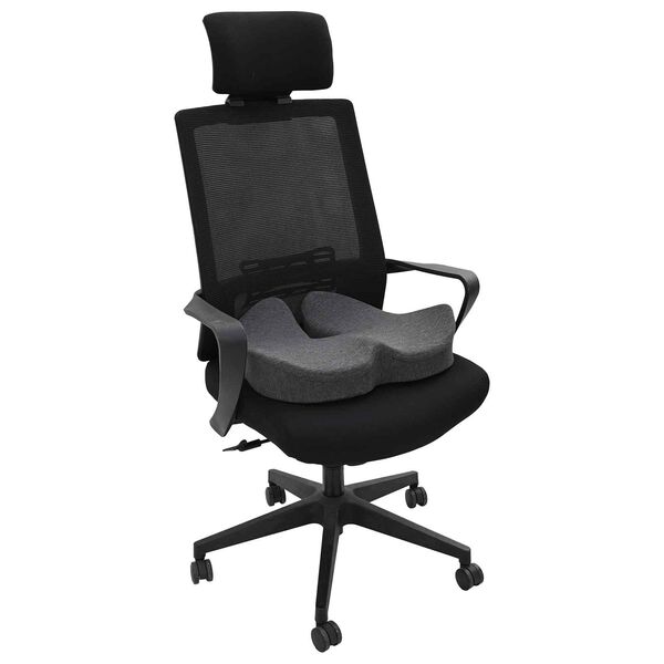 vidaXL Възглавница за сядане Тъмен сив 50 x 43 x 10 см Мемори пяна