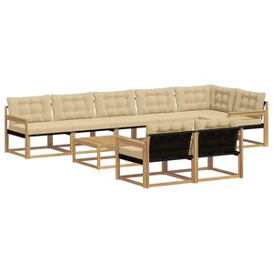 vidaXL Комплект дивани за открито 9 pcs Бяло и Бежово 79 x 79 x 37 см