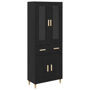 vidaXL Висок шкаф Черния дъб 69,5 x 34 x 180 см Инженерно дърво