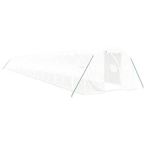 vidaXL Оранжерия със стоманена рамка бяла 66 м&sup2; 22x3x2 м