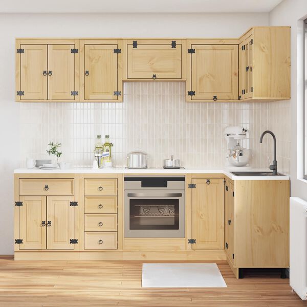 vidaXL За шкафове с рафт SKI 10 pcs Кехлибарен Солидно борово дърво