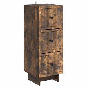 vidaXL Чекмеджетен шкаф Опушен дъб 33 x 34,5 x 90 см