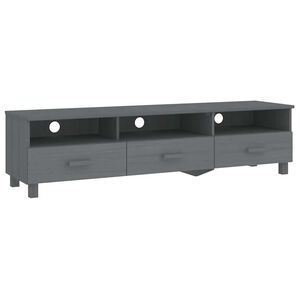 vidaXL ТВ шкаф HAMAR, тъмносив, 158x40x40 см, борово дърво масив