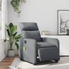 vidaXL Електрически масажен реклайнер стол, сив, изкуствена кожа