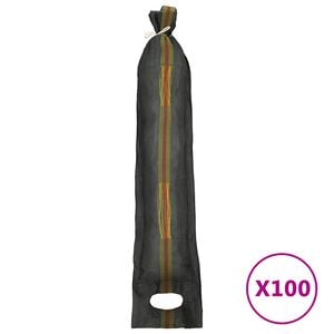 vidaXL Пясъчни торби, 100 бр, тъмнозелени, 103x25 см, HDPE