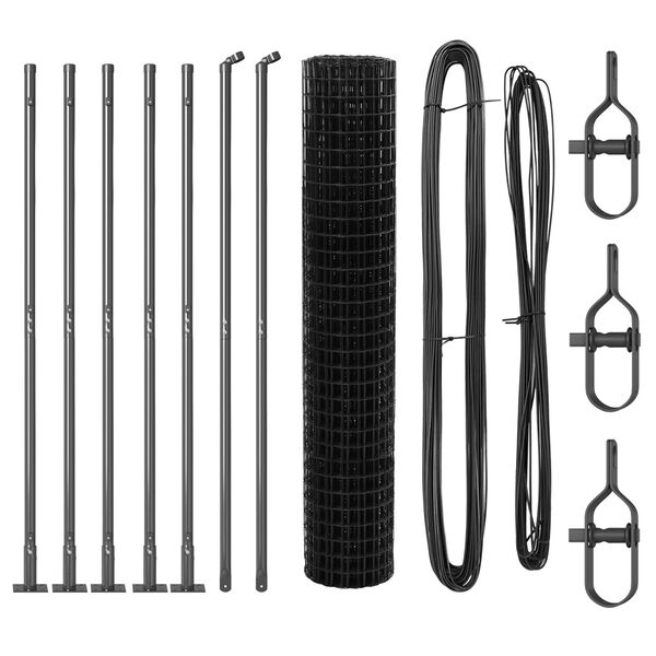 vidaXL Ограда с пост Сив 1,6 x 10 m Стомана и PVC