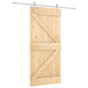 vidaXL Преплъзваща се врата 95 x 210 cm Естествено и бяло