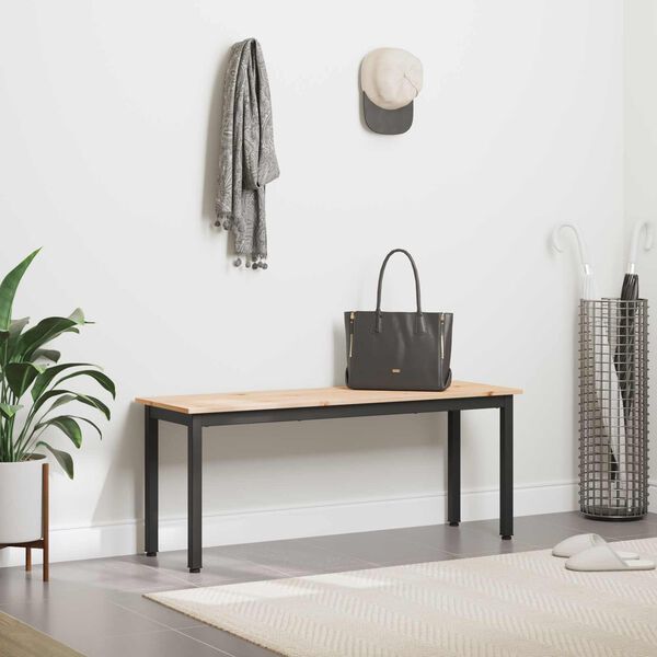 vidaXL Пейка Естествен 110 x 35 x 45 cm Солидно борово дърво