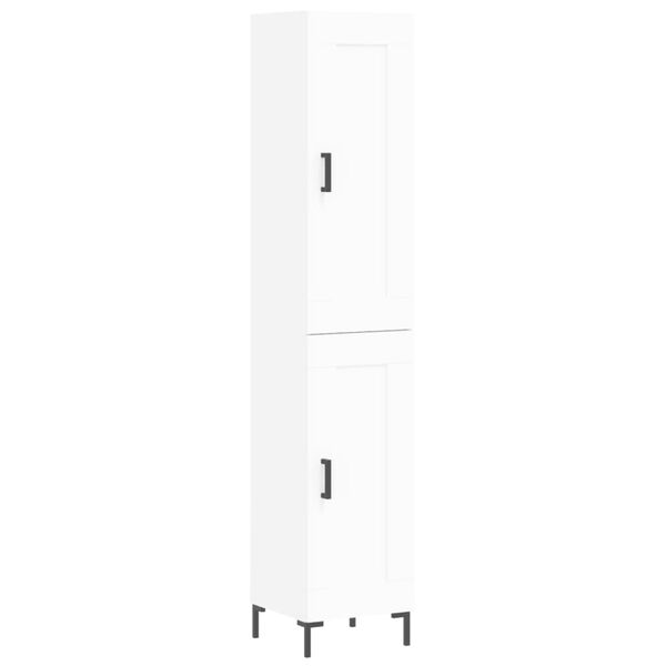 vidaXL Висок шкаф, бял, 34,5x34x180 см, инженерно дърво