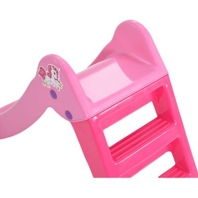 vidaXL Пързалка за деца, сгъваема, 111 см, розова