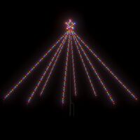 vidaXL Светеща коледна елха, закрито/открито, 400 LED, цветна, 2,5 м