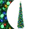 vidaXL Сгъваема LED коледна елха със звезда за връх 150 см
