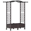 vidaXL Повдигнато легло с решетка и покривка Кафяво 124 x 40 x 129 см