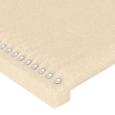 vidaXL LED горна табла за легло, кремава, 180x5x118/128 см, плат
