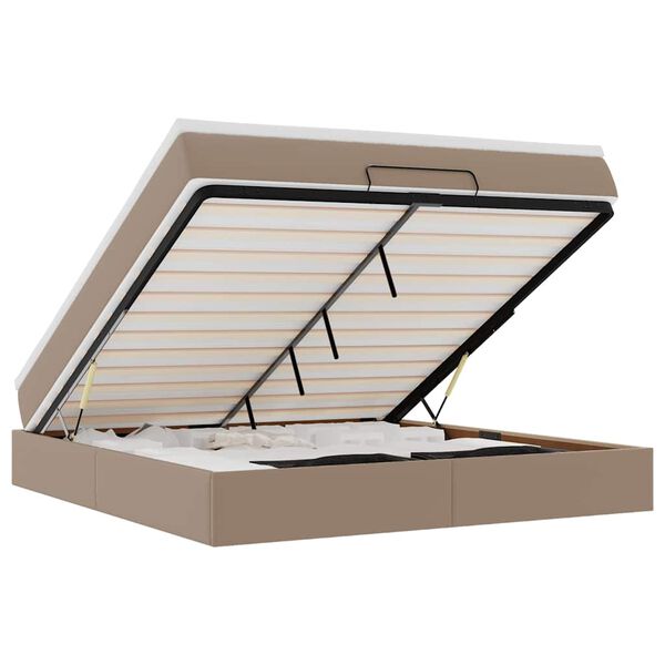 vidaXL Османска легло с матрак, капучино, 180x200 см, изкуствена кожа