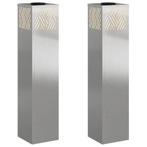 vidaXL Соларна LED светлина за пътека 2 бр. Топло бяло 18 x 18 x 80 см