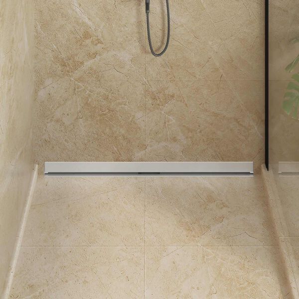 vidaXL Стенен душов отвод Сребрист 100 cm Неръждаема стомана 304