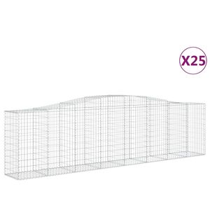 vidaXL Габионни кошници арка 25 бр 400x50x100/120см поцинковано желязо
