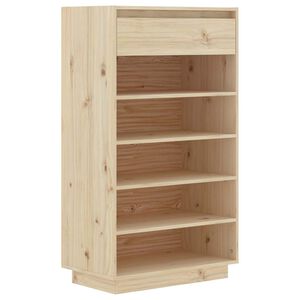 vidaXL Шкаф за обувки, 60x34x105 см, бор масив