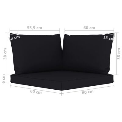 vidaXL 4-местен градински диван с черни възглавници