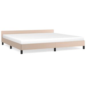 vidaXL Рамка за легло с табла без матрак, капучино, 200x200 см