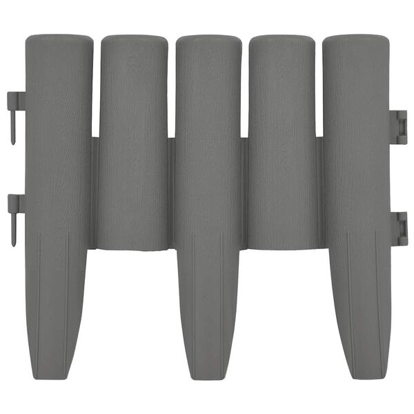 vidaXL Градински кантове, 36 бр, сиви, 10 м, полипропилен