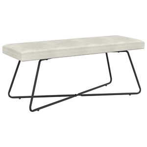 vidaXL Пейка Едноцветен Кремаво 110 x 40 x 45 cm Кадифе