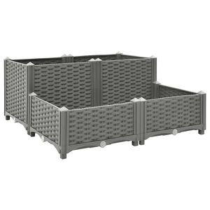 vidaXL Повдигната леха, 80x80x38 см, полипропилен
