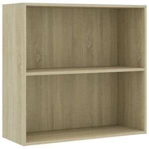 vidaXL 2-етажна библиотека, дъб сонома, 80x30x76,5 см, инженерно дърво