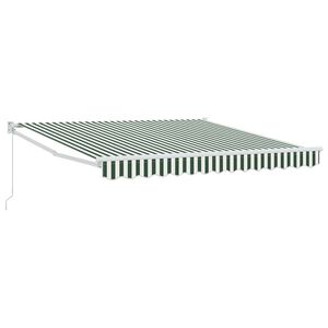 vidaXL Прибираща се тента Зелен и бял 350 x 250 cm
