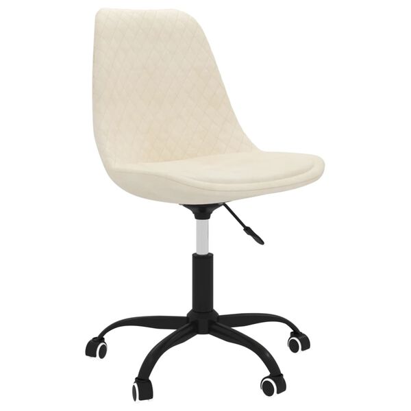 vidaXL Въртящи се трапезни столове, 2 бр, кремави, текстил