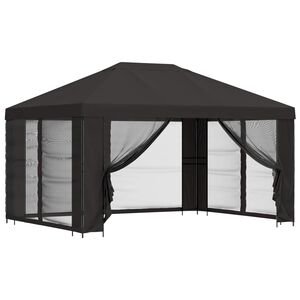 vidaXL Градинска беседка със стени 4 &times; 3 m Антрацит