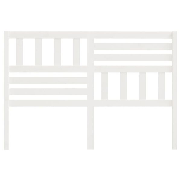 vidaXL Горна табла за легло, бяла, 146x4x100 см, бор масив