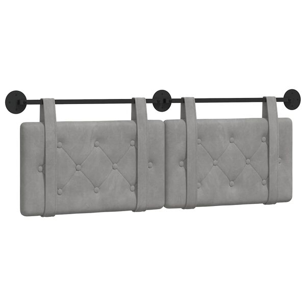 vidaXL Висяща табла Светлосиво 130 x 55 x 5 см Кадифе