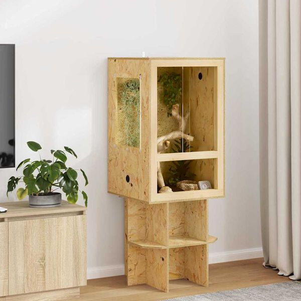 vidaXL Терариум Кафяво 50 x 50 x 80 cm ОСБ