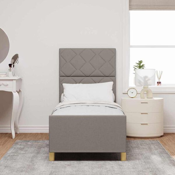 vidaXL Рамка за легло с таблото Таупе 80 x 200 cm текстил