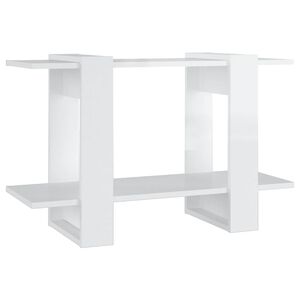 vidaXL Библиотека/разделител за стая, бял гланц, 80x30x51 см