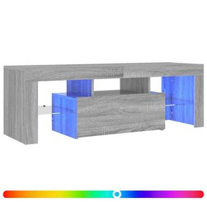 vidaXL ТВ шкаф с LED осветление, сив сонома, 120x35x40 см