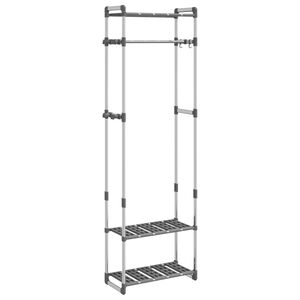 vidaXL 3-етажна закачалка за дрехи сребриста 59x29x192 см алуминий