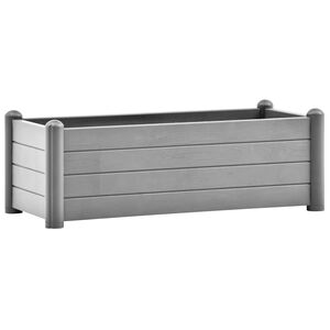 vidaXL Градинска висока леха, PP, сив камък, 100x43x35 см