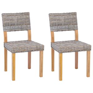 vidaXL Трапезен стол GENDT 2 бр. Кубу Ратан Кубу сив 46 x 55 x 84 см