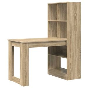 vidaXL Бюро Сонома дъб Инженерна дървесина 122 x 67 x 145 см
