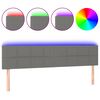 vidaXL LED горна табла за легло, тъмносива, 200x5x78/88 см, плат