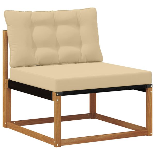 vidaXL Секционен диван Солидно акациево дърво Естествен